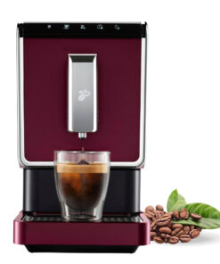 Tchibo Automatic Espresso & Coffee Machine with Built-in Grinder, No Coffee Pods Needed, Red