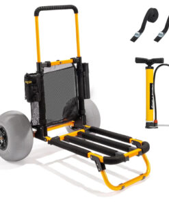 Bonnlo Foldable Beach Fishing Cart with 12" Big Balloon Wheels