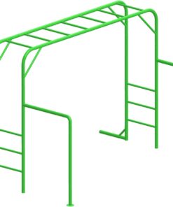Outdoor Monkey Bar Set with Climbing Frame, Green