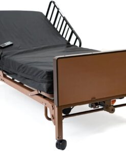 Med Mart Fully Electric Hospital Bed Set with Foam Mattress Half Rails Enhanced Comfort