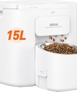Dokoo Automatic Dog Feeder 15L Vacuum-Sealed Timed Pet Food Dispenser Portion Control