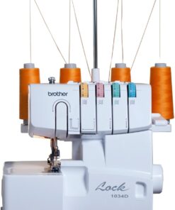 Brother Serger 1034D Overlock Machine Heavy Duty Metal Frame 1300 Stitches Trim Trap Accessory Feet