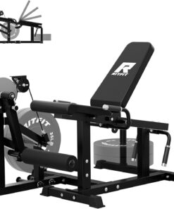 RITFIT Leg Extension Curl Machine 700LB Adjustable Seated Lying Curl Compatible with 1" 2" Plates