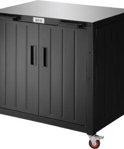 Feasto Outdoor Grill Cart with Storage Cabinet Stainless Steel Top 35 Inch Station