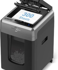 BONSEN Auto Feed Paper Shredder S3113 300-Sheet 60 Min Heavy Duty Micro Cut 8.1 Gallon P-4 Security