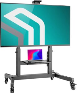 ONKRON Mobile TV Stand on Wheels 50-100 Inch Screen Height Adjustable Heavy Duty Cart VESA 1000x600
