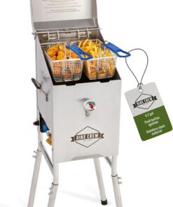 Hike Crew Outdoor Propane Deep Fryer 4 Gallon 57000 BTU with Ignition Stainless Baskets Thermometer