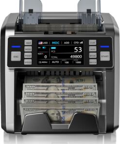 Aneken Mixed Denomination Money Counter with Counterfeit Detection Touch Screen