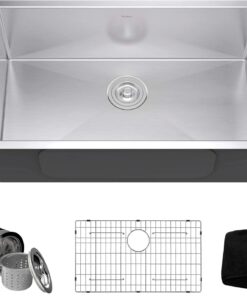KRAUS Standart Pro Undermount Kitchen Sink 30 Inch Single Bowl 16 Gauge Stainless Steel KHU100-30