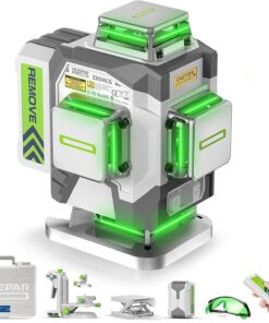 Huepar Pro Laser Level 360 Self Leveling 4x360° Green Cross Line Remote Control 8000mAh Battery ZK04CG