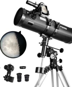 SOLOMARK Telescope 130EQ Newtonian Reflector Professional Astronomy with Barlow Lens Smartphone Adapter