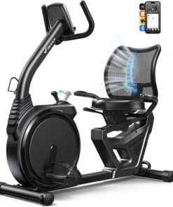 MERACH Recumbent Exercise Bike Magnetic Bluetooth LCD Heart Rate Handle Light Commercial Home Gym