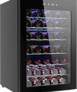 EUHOMY Wine Cooler Refrigerator 45 Bottle 4.5 cu ft Adjustable Temperature Mini Fridge