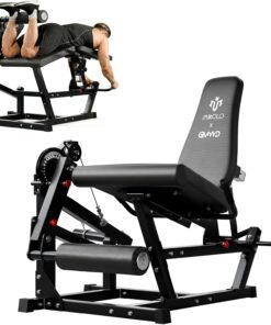 Mikolo Leg Extension Curl Machine Adjustable Seated Lying Curl Cable System Home Gym