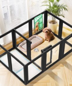 FXW AuraSpace Acrylic Indoor Dog Playpen 24 Inch 12 Panels for Puppies and Small Dogs