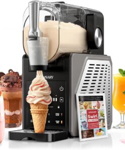 Azmsary Slushie Machine 85oz Ice Cream Slushy Maker LED Display Preset Programs Automatic Cleaning