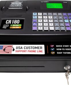 Nadex CR180 Electronic Cash Register Compact Steel Cash Drawer Black