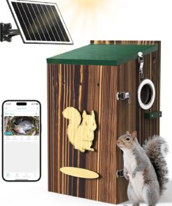 KinetCam Smart Squirrel Box with Camera 2K HD Wi-Fi Predator-Proof Night Vision APP Control Outdoor Nesting House