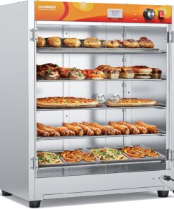CAMMOO Commercial Food Warmer 133Qt 5-Tier 900W Stainless Steel Heated Holding Cabinet Countertop