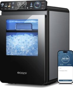 ecozy Smart Nugget Ice Maker Countertop 44 lbs/24H APP Control Full-Color Panel Chewable Ice Self-Cleaning